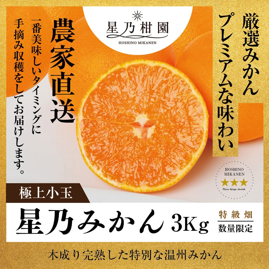 星乃みかん【木成り完熟/極上小玉】 3kg